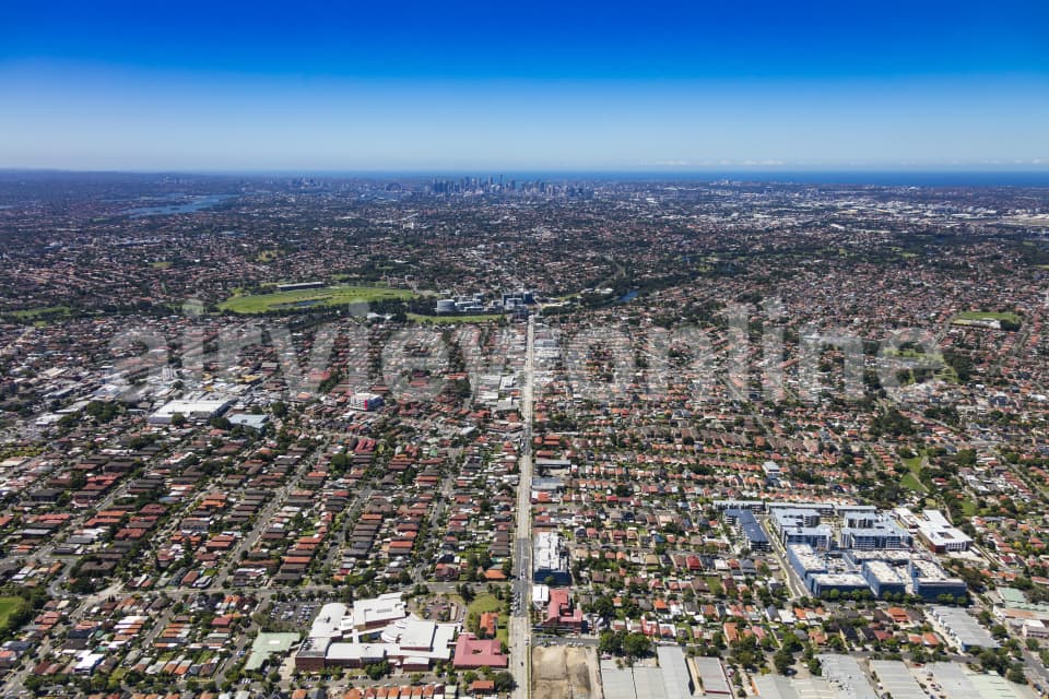 Aerial Image of Canterbury Hospital To Sydney CBD