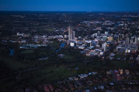 Aerial Image of PARRAMATTA DUSK AND NIGHT