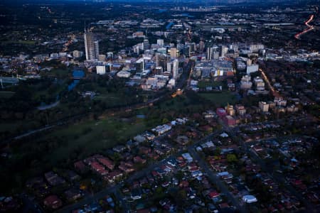 Aerial Image of PARRAMATTA DUSK AND NIGHT