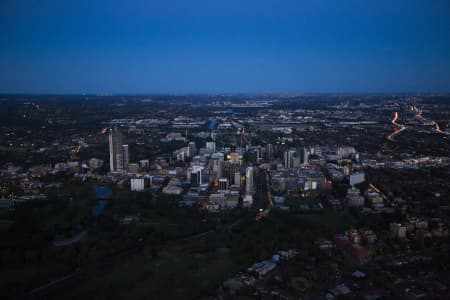 Aerial Image of PARRAMATTA DUSK AND NIGHT