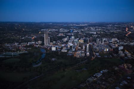 Aerial Image of PARRAMATTA DUSK AND NIGHT