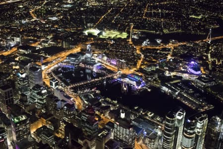 Aerial Image of DARLING HARBOUR NIGHT SHOOT AT VIVID