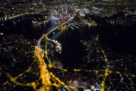Aerial Image of ICONIC SYDNEY HARBOUR NIGHT SHOOT AT VIVID