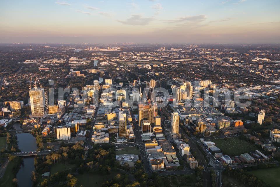 Aerial Image of Parramatta Dusk