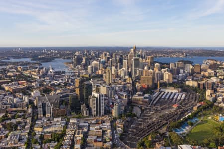 Aerial Image of AFTERNOON SYDNEY CBD FROM THE SOUTH