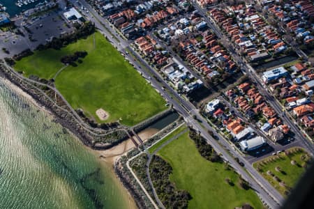 Aerial Image of JOHN CRIBBES FOOTBRIDGE, ELWOOD.