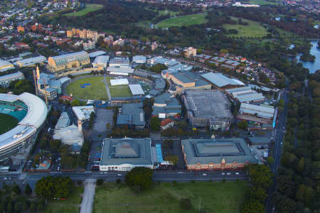 Aerial Image of STADIUMS MOORE PARK DUSK