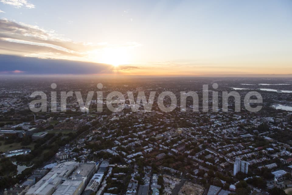 Aerial Image of Dusk Looking Towards Western Sydney