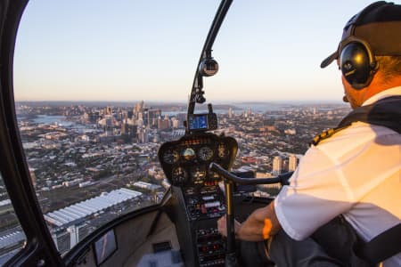 Aerial Image of FLYING OVER SYDNEY AT DUSK