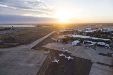 Aerial Image of SYDNEY AIRPORT DUSK