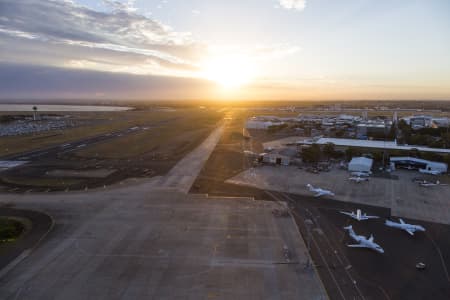 Aerial Image of SYDNEY AIRPORT DUSK