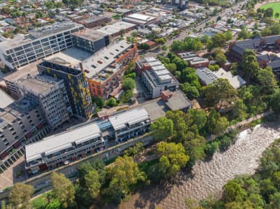 Aerial Image of BUILDINGS ALONGSIDE THE YARRA RIVER IN ABBOTSFORD