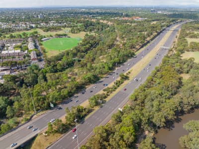 Aerial Image of EASTERN FREEWAY BORDERING DIGHTS FALLS RESERVE AND CLIFTON HILL