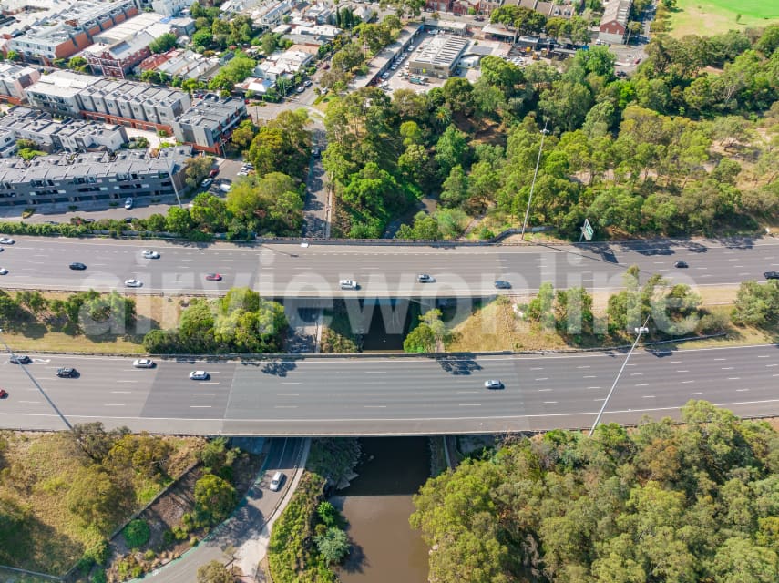 Aerial Image of Eastern Freeway crossing Merri Creek