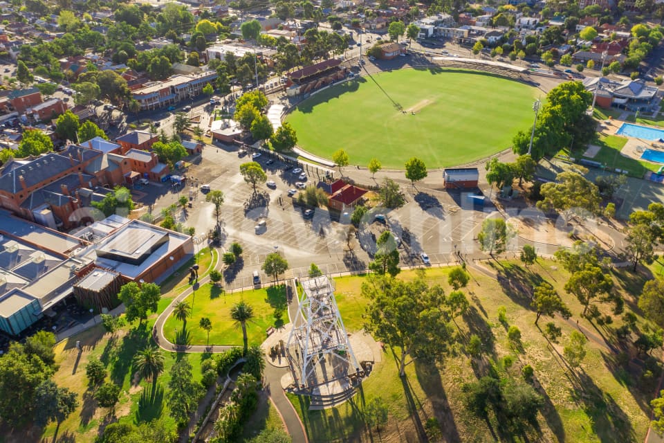Aerial Image of Poppethead Lookout and The Queen Elizabeth Oval, Bendigo