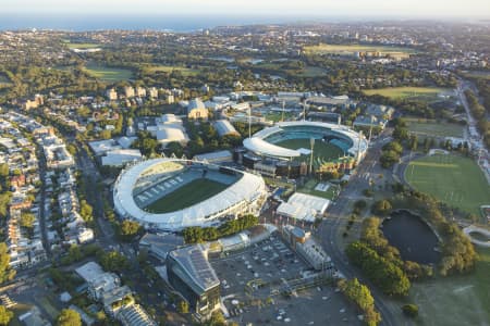 Aerial Image of ALLIANZ STADIUM & SGC MOORE PARK DUSK