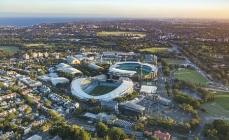 Aerial Image of ALLIANZ STADIUM & SGC MOORE PARK DUSK
