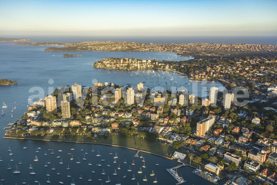 Aerial Image of Darling Point Dusk