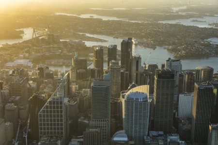 Aerial Image of SYDNEY SKYLINE DUSK