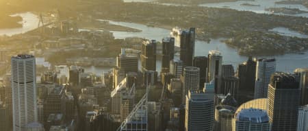 Aerial Image of SYDNEY SKYLINE DUSK