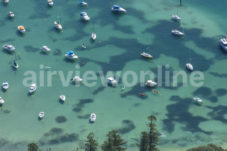Aerial Image of Cabbage Tree Bay Boats Manly