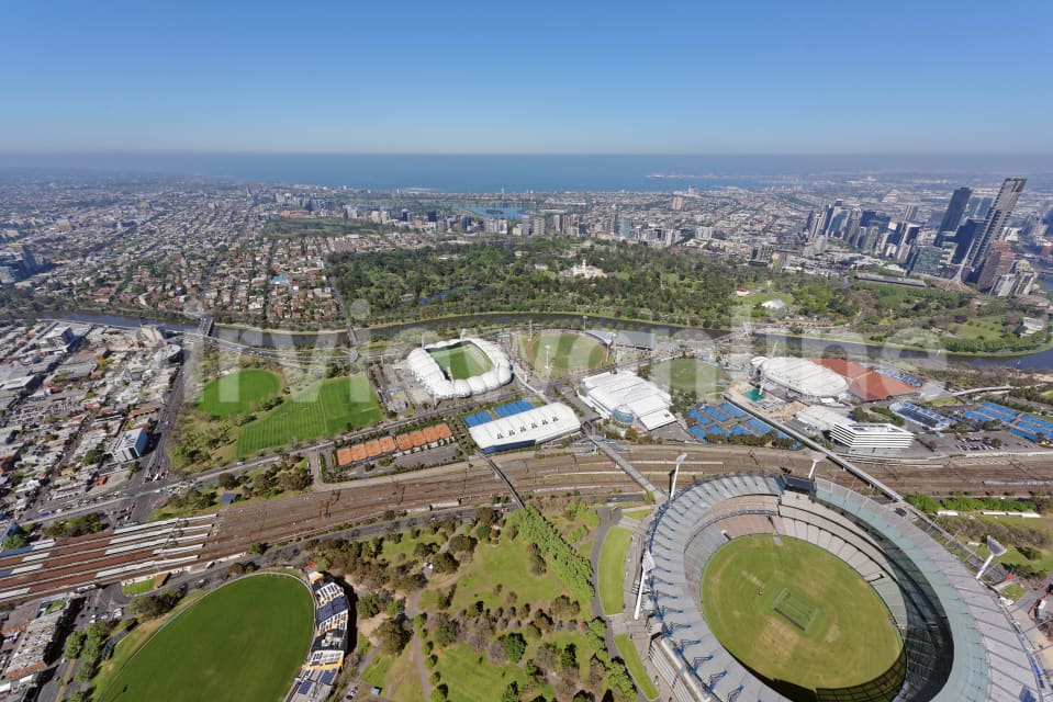 Aerial Image of Melbourne Park Looking South-West
