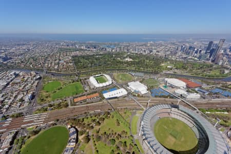 Aerial Image of MELBOURNE PARK LOOKING SOUTH-WEST