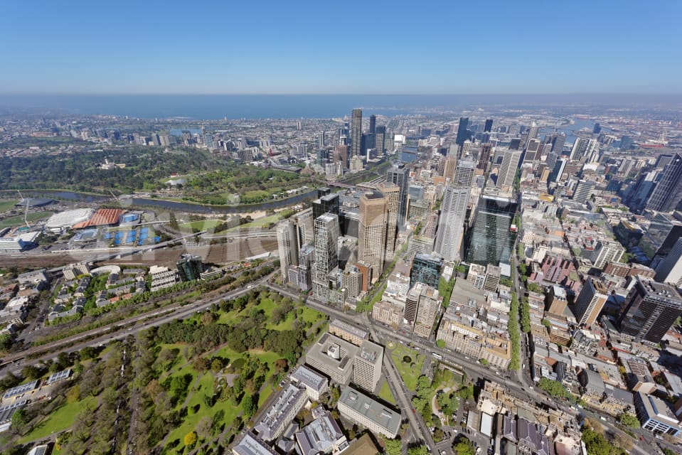 Aerial Image of East Melbourne Looking South-West Over CBD