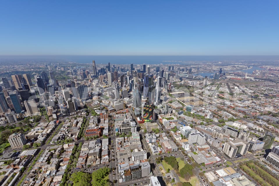 Aerial Image of Carlton Looking South-West To Melbourne CBD