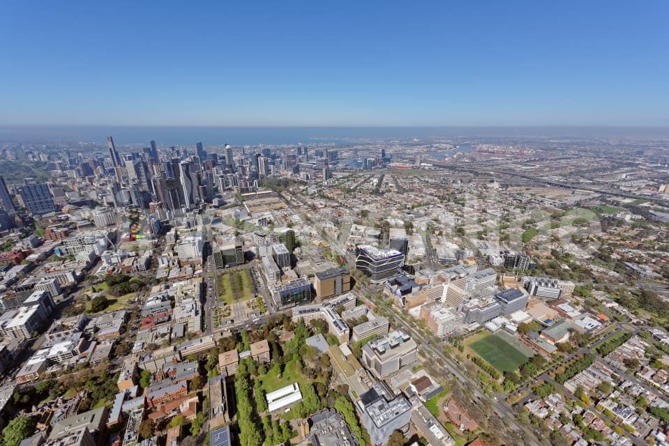 Aerial Image of Royal Melbourne Hospital Looking South-West