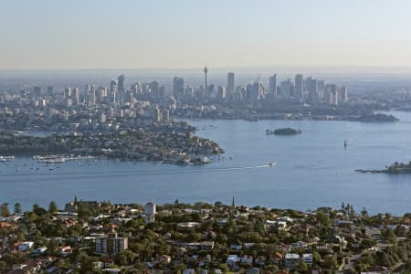 Aerial Image of SYDNEY CITY SKYLINE FROM VAUCLUSE