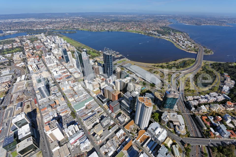 Aerial Image of Perth CBD Looking South-East