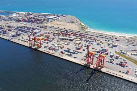 Aerial Image of FREMANTLE PORTS LOOKING WEST