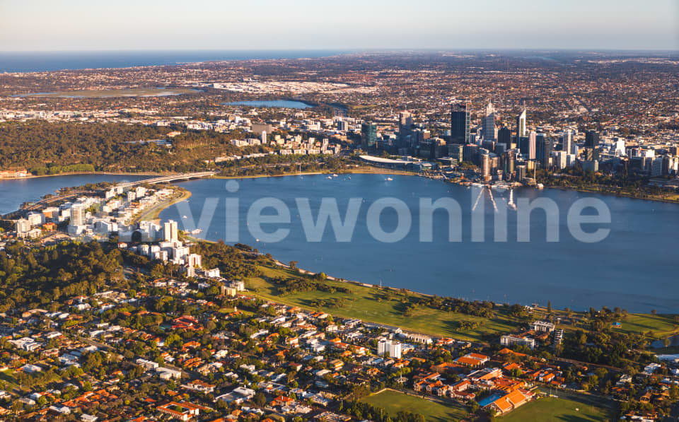 Aerial Image of Perth Sunrise