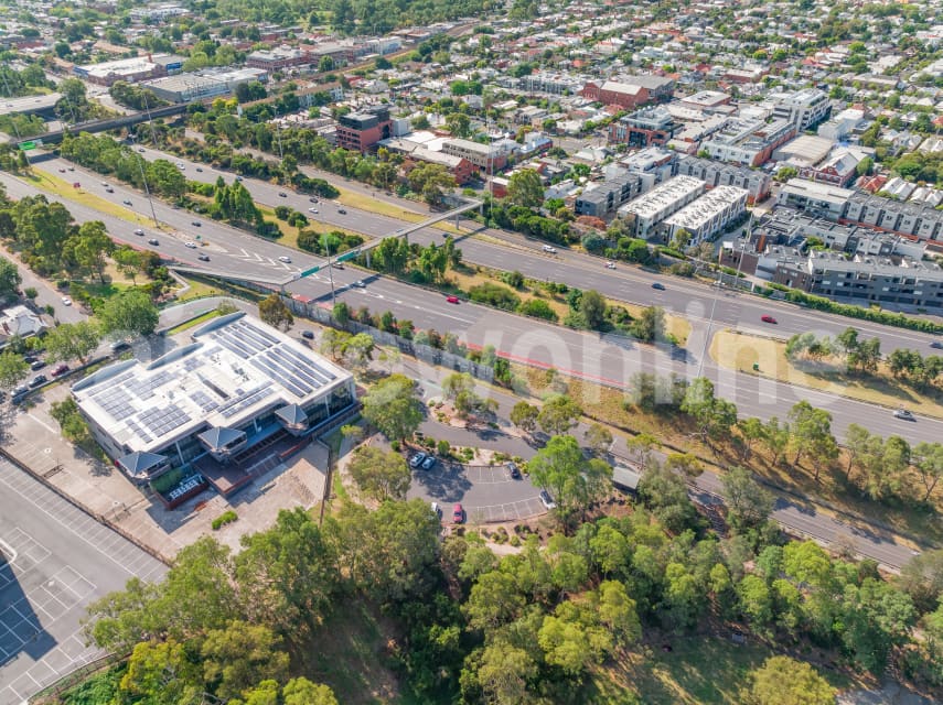 Aerial Image of Eastern Freeway bordering Abbotsford and Clifton Hill