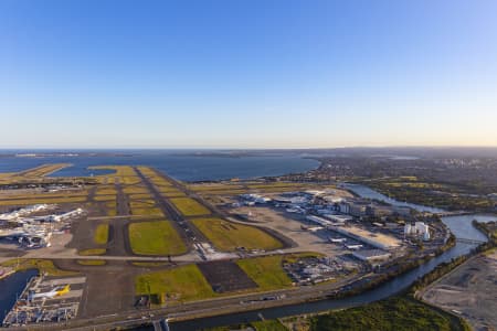 Aerial Image of SYDNEY AIRPORT DUSK