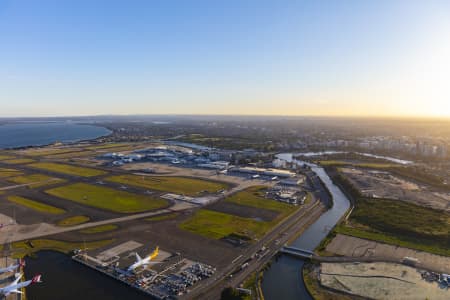 Aerial Image of SYDNEY AIRPORT DUSK