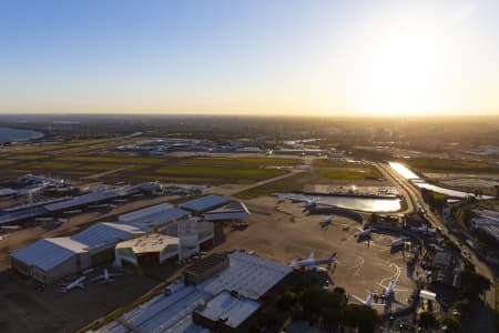 Aerial Image of SYDNEY AIRPORT DUSK