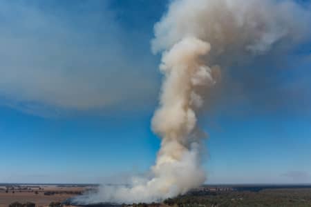 Aerial Image of STUBBLE FIRE SMOKE AT BAROOGA