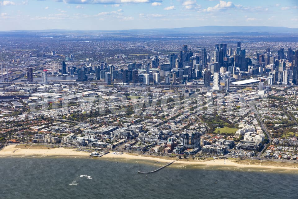 Aerial Image of Port Melbourne Beach