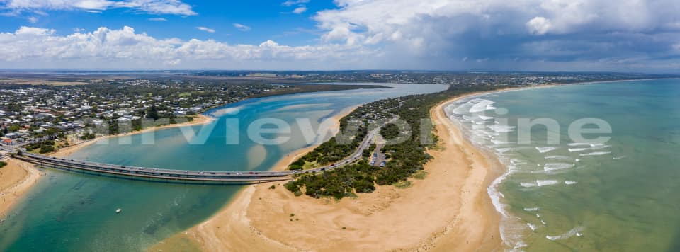 Aerial Image of RAAFs Beach, Barwon Heads Bridge and Barwon River