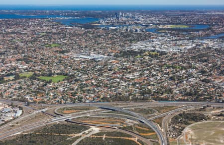 Aerial Image of PERTH AIRPORT TOWARDS PERTH CBD