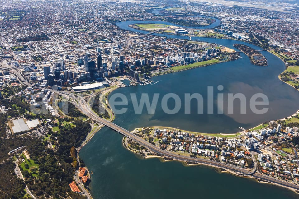 Aerial Image of Perth CBD from South Perth