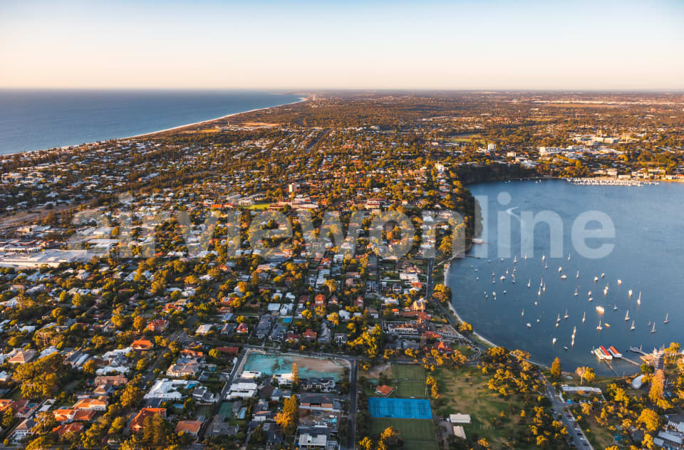 Aerial Image of Sunset Peppermint Grove