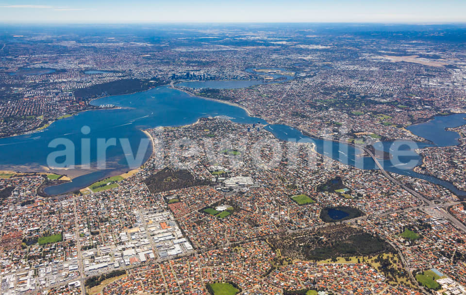 Aerial Image of Booragoon towards Perth CBD