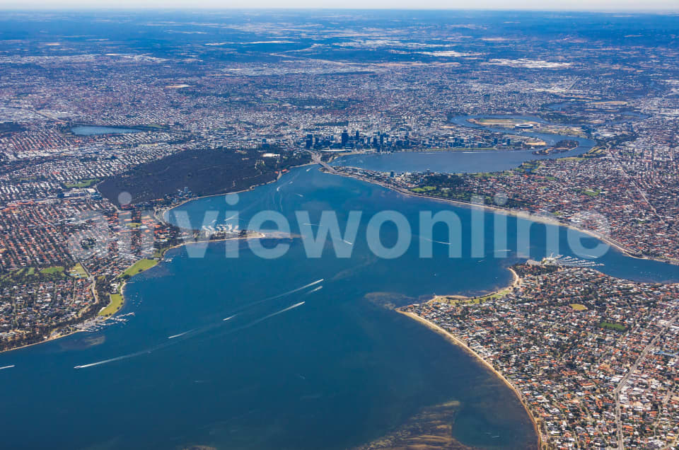 Aerial Image of Applecross towards Perth CBD