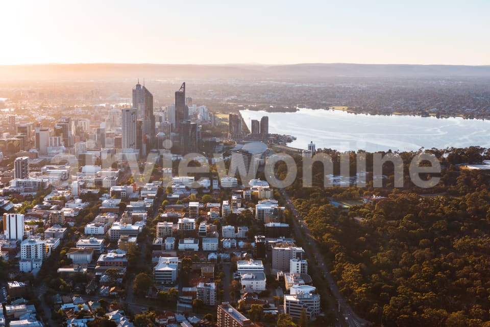 Aerial Image of West Perth Sunrise