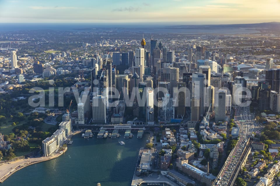 Aerial Image of Sydney CBD Golden Light