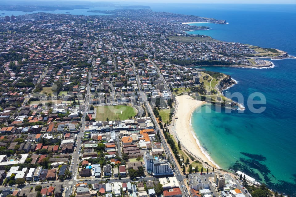 Aerial Image of Coogee Beach, Shops and Homes