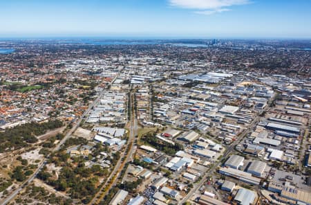 Aerial Image of WELSHPOOL TOWARDS PERTH CBD